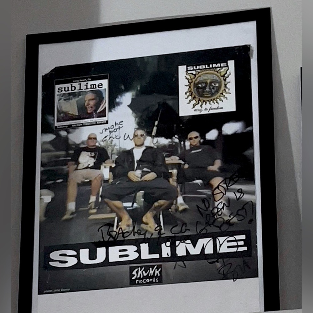 Rare Sublime 1995 Mean Streets Poster Autographed by all 3 original members